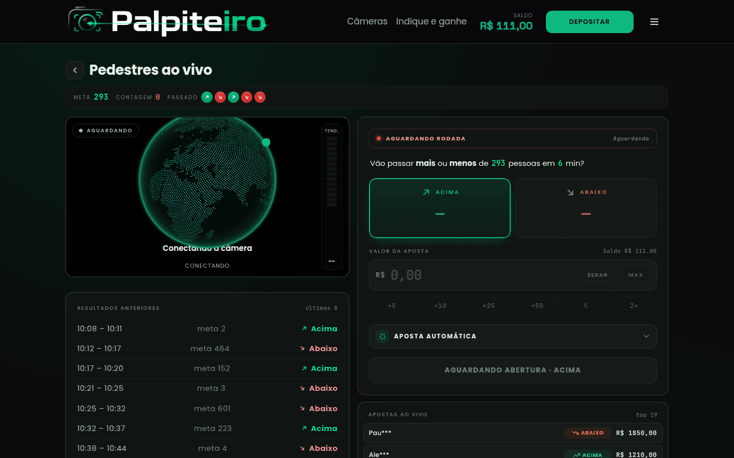 Palpiteiro - Sala de pedestres