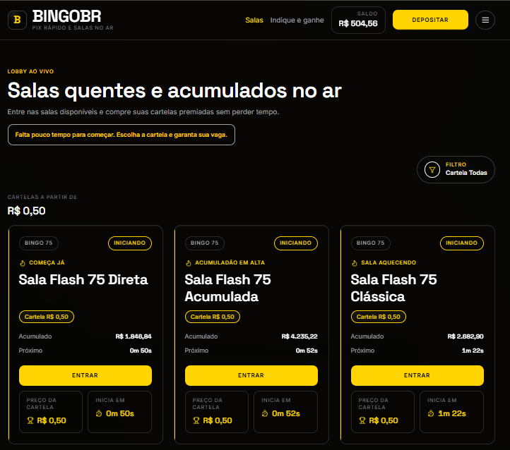 DinoBingo - Lobby de salas
