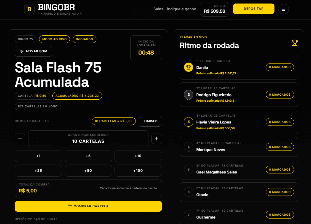 DinoBingo - Compra de cartelas com CPF
